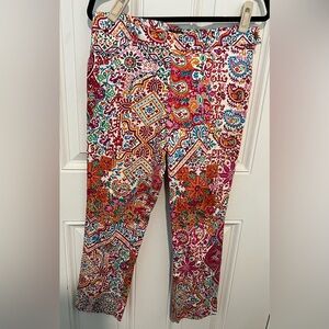 Lauren Ralph Lauren Women's 8P Multicolor Floral Paisley Ankle Pants Boho Y2K